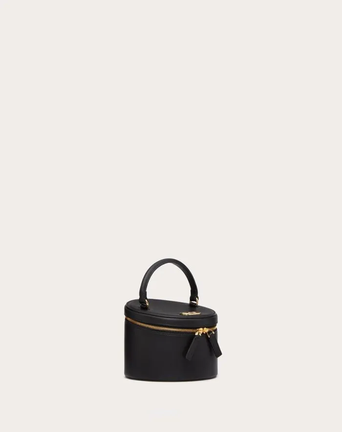 Valentino Wallets And Small Leather Goods Woman Mini Vlogo Signature Calfskin Jewelry Vanity Case For Woman In Black Black Valentino Wallets And Small Leather Goods Woman Mini Vlogo Signature Calfskin Jewelry Vanity Case For Woman In Black Black