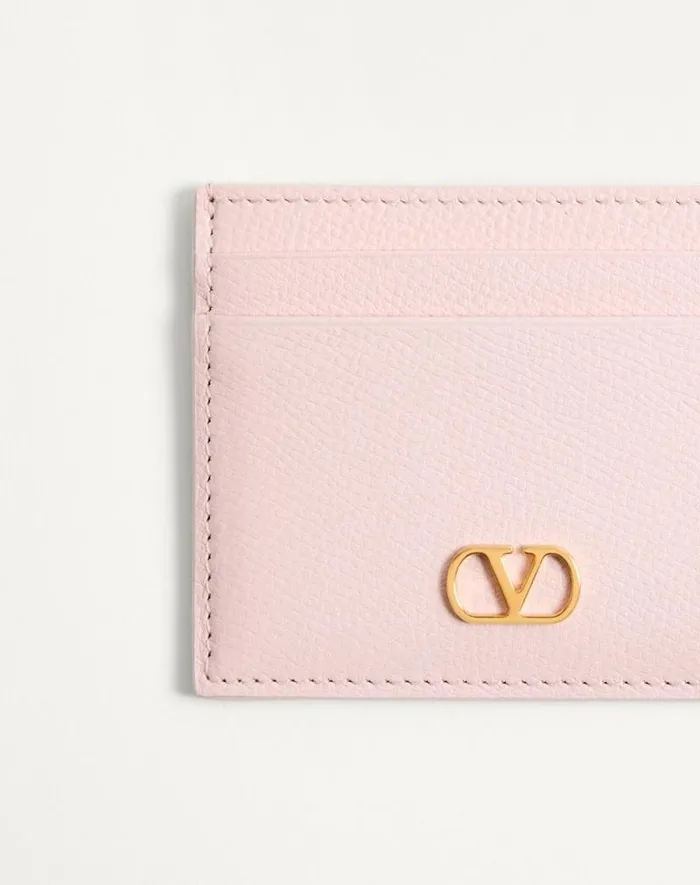 Valentino Wallets And Small Leather Goods Woman Vlogo Signature Grainy Calfskin Card Holder For Woman In Rose Quartz Rose Quartz Valentino Wallets And Small Leather Goods Woman Vlogo Signature Grainy Calfskin Card Holder For Woman In Rose Quartz Rose Quartz