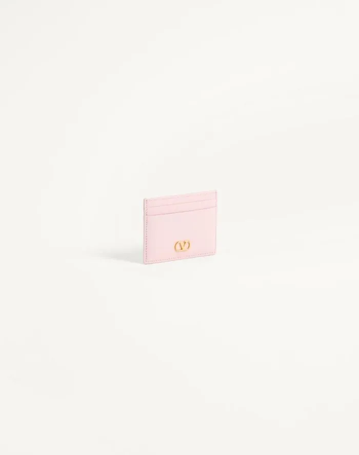Valentino Wallets And Small Leather Goods Woman Vlogo Signature Grainy Calfskin Card Holder For Woman In Rose Quartz Rose Quartz Valentino Wallets And Small Leather Goods Woman Vlogo Signature Grainy Calfskin Card Holder For Woman In Rose Quartz Rose Quartz