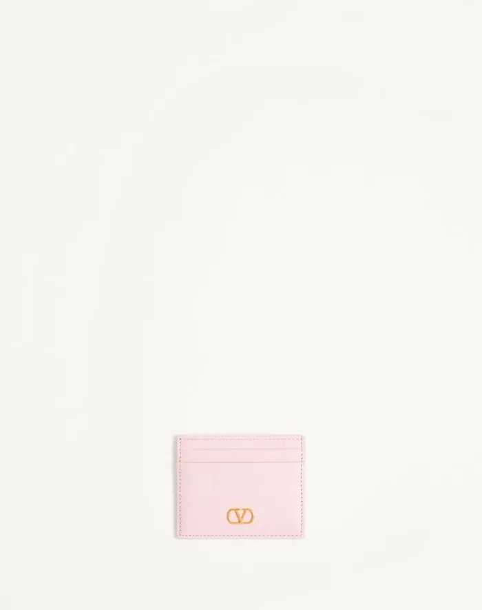 Valentino Wallets And Small Leather Goods Woman Vlogo Signature Grainy Calfskin Card Holder For Woman In Rose Quartz Rose Quartz Valentino Wallets And Small Leather Goods Woman Vlogo Signature Grainy Calfskin Card Holder For Woman In Rose Quartz Rose Quartz