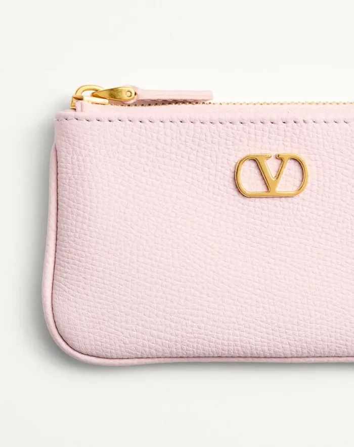 Valentino Wallets And Small Leather Goods Woman Vlogo Signature Grainy Calfskin Key Ring For Woman In Rose Quartz Rose Quartz Valentino Wallets And Small Leather Goods Woman Vlogo Signature Grainy Calfskin Key Ring For Woman In Rose Quartz Rose Quartz