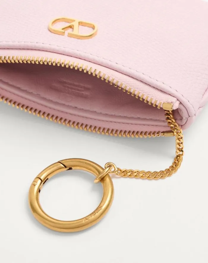 Valentino Wallets And Small Leather Goods Woman Vlogo Signature Grainy Calfskin Key Ring For Woman In Rose Quartz Rose Quartz Valentino Wallets And Small Leather Goods Woman Vlogo Signature Grainy Calfskin Key Ring For Woman In Rose Quartz Rose Quartz