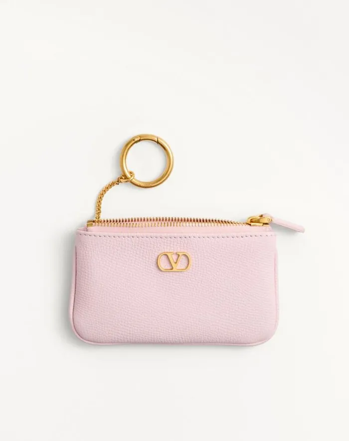 Valentino Wallets And Small Leather Goods Woman Vlogo Signature Grainy Calfskin Key Ring For Woman In Rose Quartz Rose Quartz Valentino Wallets And Small Leather Goods Woman Vlogo Signature Grainy Calfskin Key Ring For Woman In Rose Quartz Rose Quartz