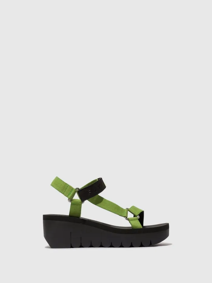 Velcro Sandals YEFA726FLY BLACKAVOCADO BLACK Women Fly London Sandals