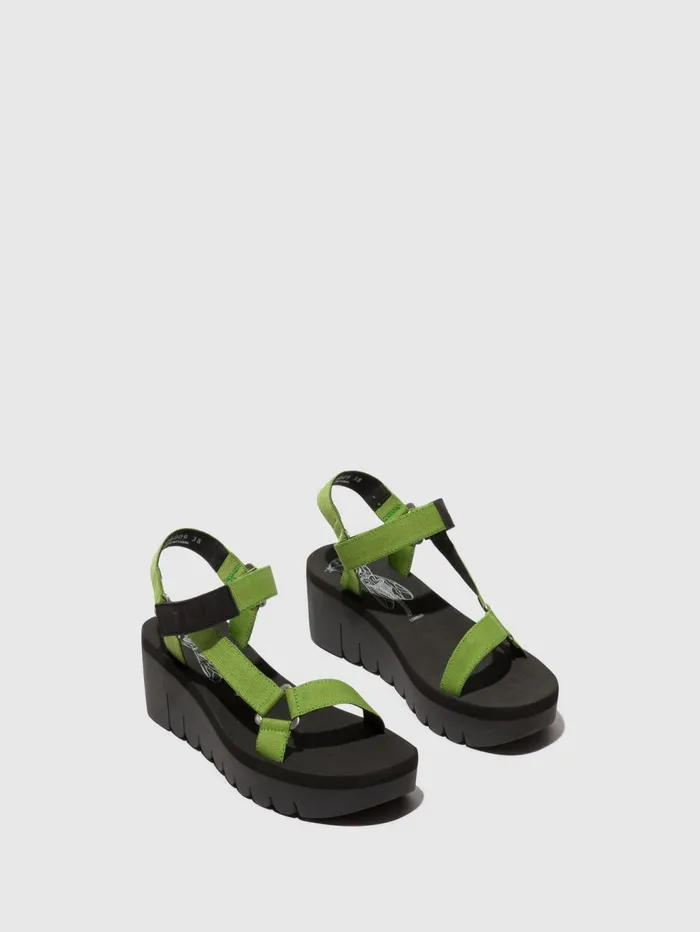 Velcro Sandals YEFA726FLY BLACKAVOCADO BLACK Women Fly London Sandals