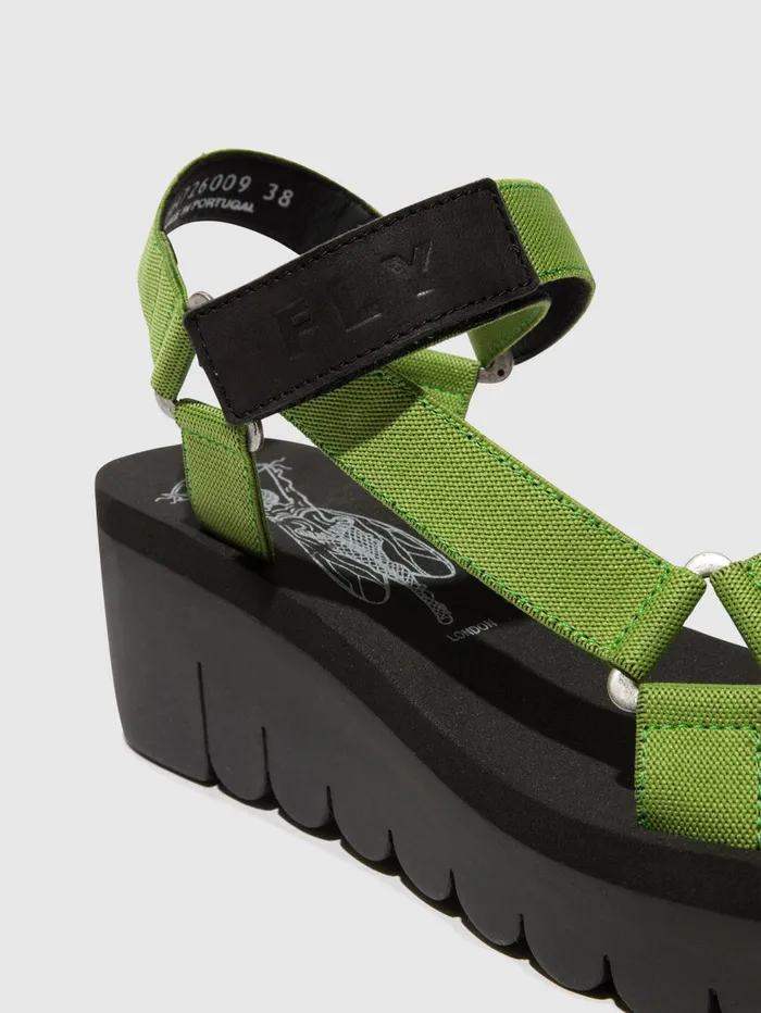 Velcro Sandals YEFA726FLY BLACKAVOCADO BLACK Women Fly London Sandals