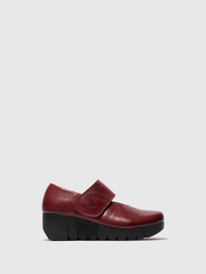Velcro Shoes VARI188FLY BURGUNDY Women Fly London Shoes
