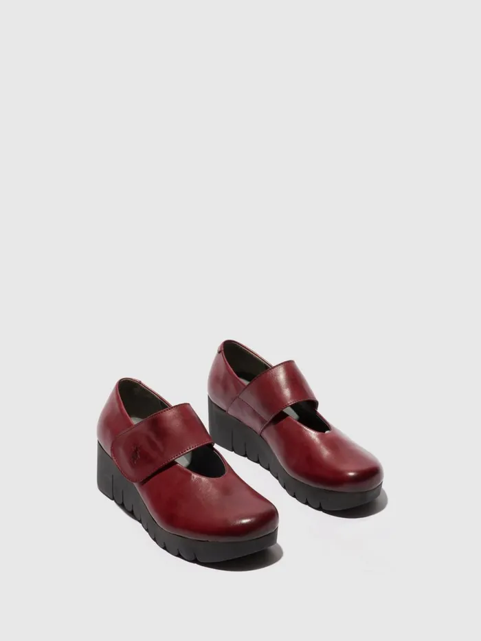 Velcro Shoes VARI188FLY BURGUNDY Women Fly London Shoes