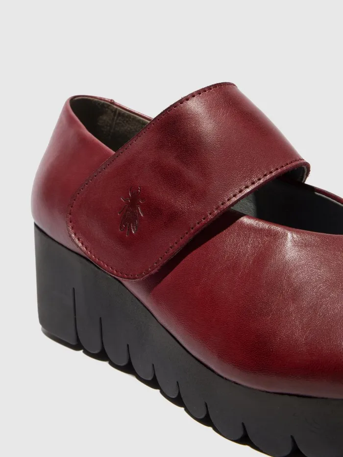 Velcro Shoes VARI188FLY BURGUNDY Women Fly London Shoes