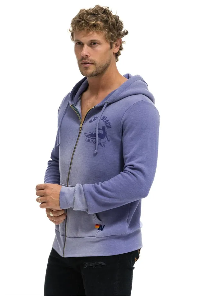 Venice Surfer Zip Hoodie 8211 Faded Grape WomenMen Aviator Nation Hoodies