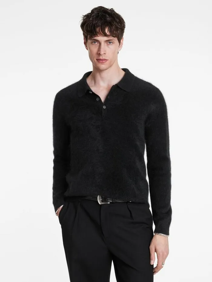 VERONA POLO Black Men John Varvatos Sweaters