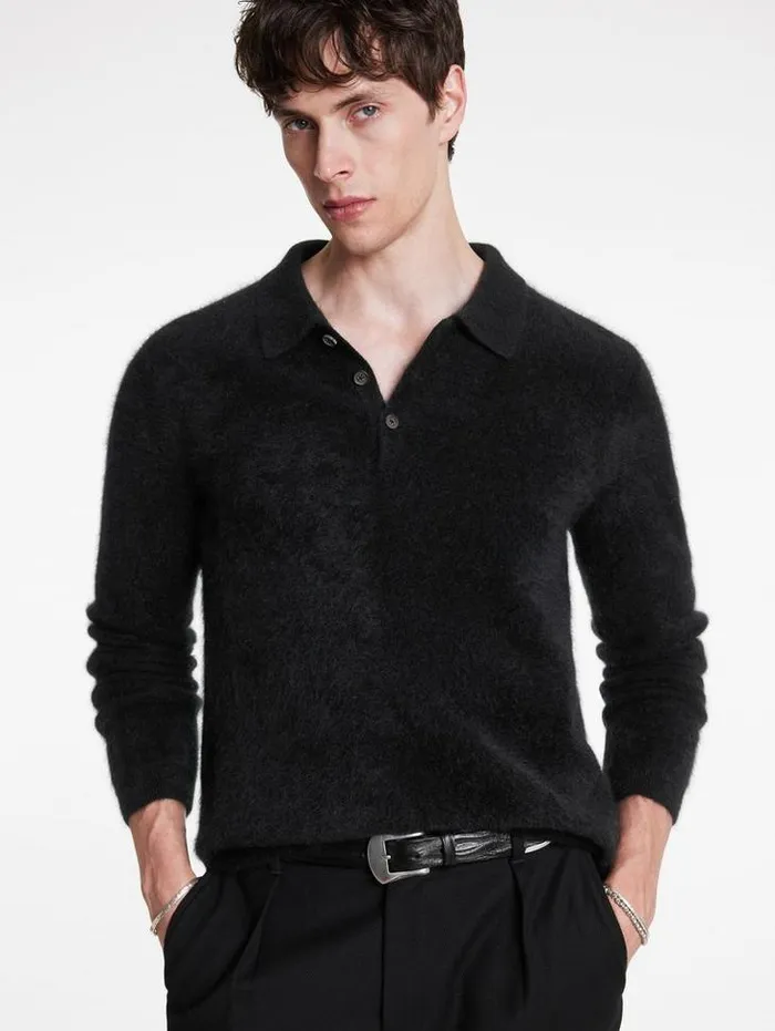 VERONA POLO Black Men John Varvatos Sweaters
