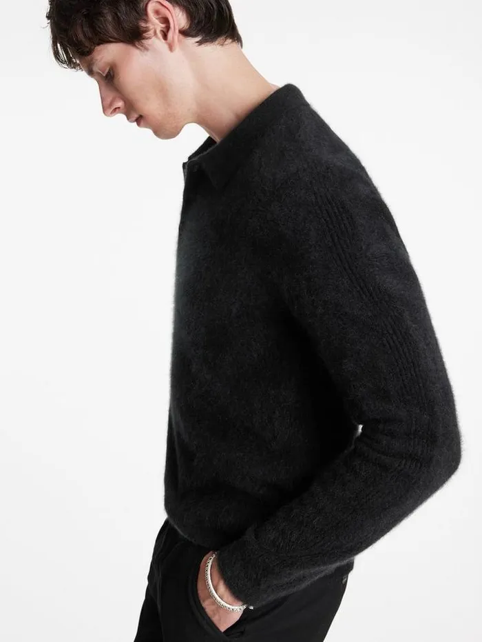 VERONA POLO Black Men John Varvatos Sweaters