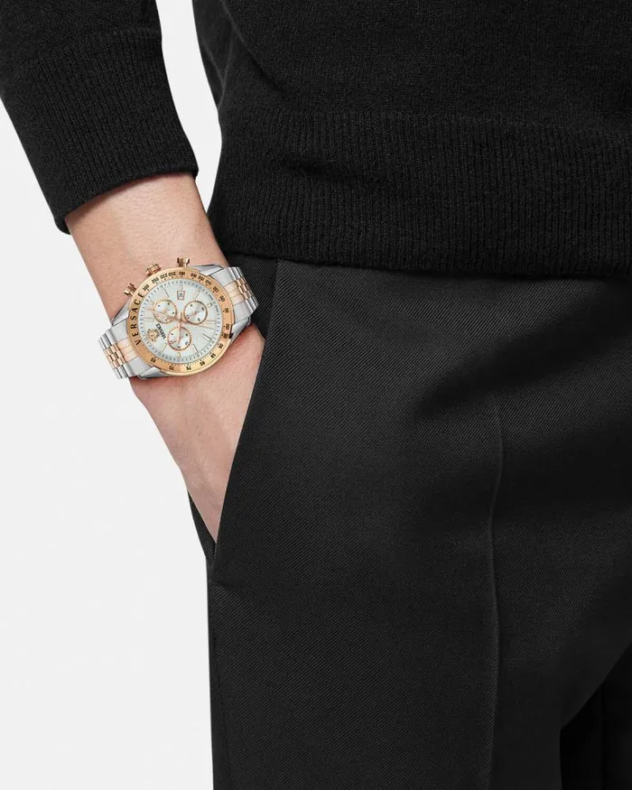 Versace Chrono Master Watch Goldsilver Men Versace Watches