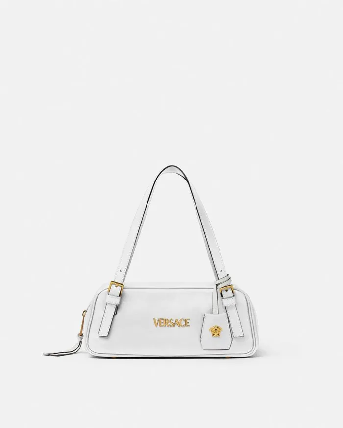 Versace Tag Bowling Shoulder Bag White Women Versace Shoulder and Crossbody