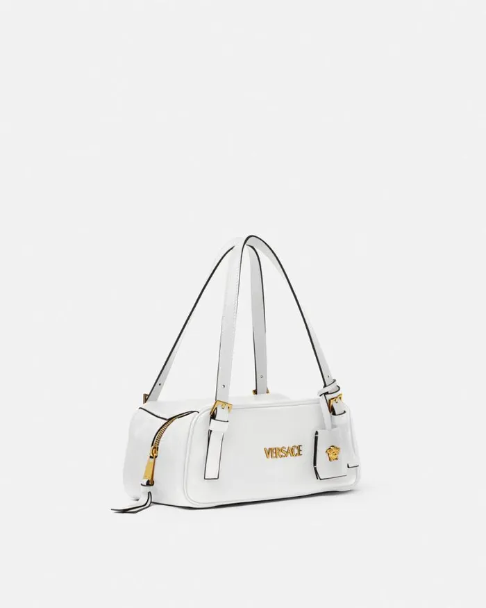 Versace Tag Bowling Shoulder Bag White Women Versace Shoulder and Crossbody
