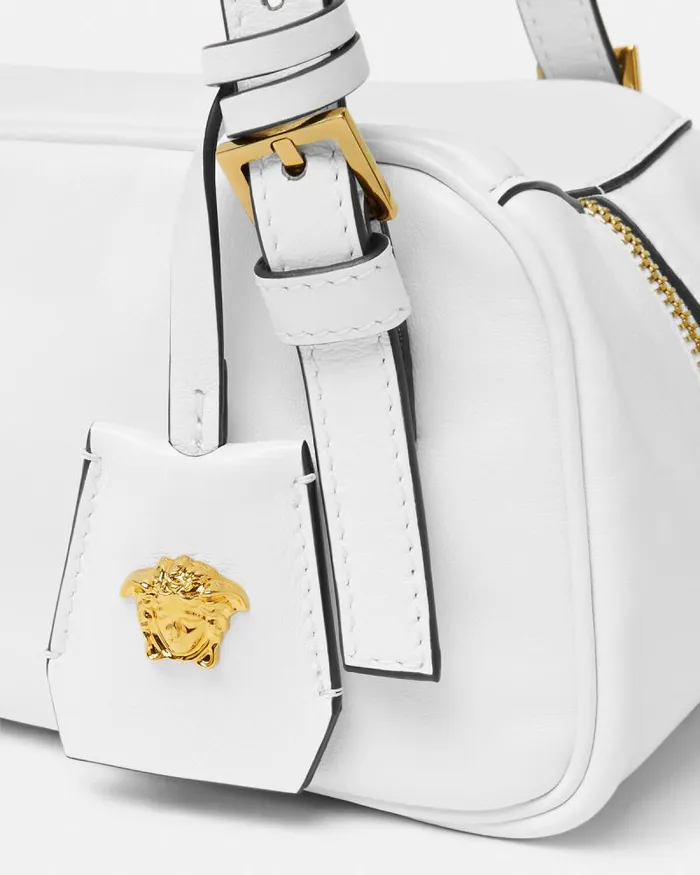 Versace Tag Bowling Shoulder Bag White Women Versace Shoulder and Crossbody