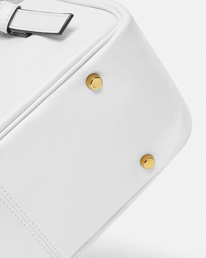 Versace Tag Bowling Shoulder Bag White Women Versace Shoulder and Crossbody