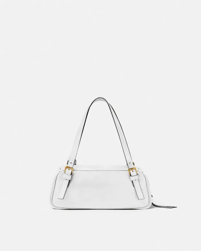 Versace Tag Bowling Shoulder Bag White Women Versace Shoulder and Crossbody