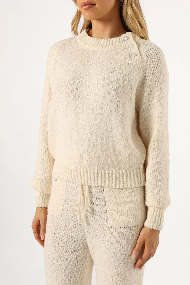 Victoria Knitted Set Cream Women Loungewear Petal and Pup