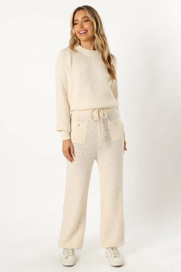 Victoria Knitted Set Cream Women Loungewear Petal and Pup