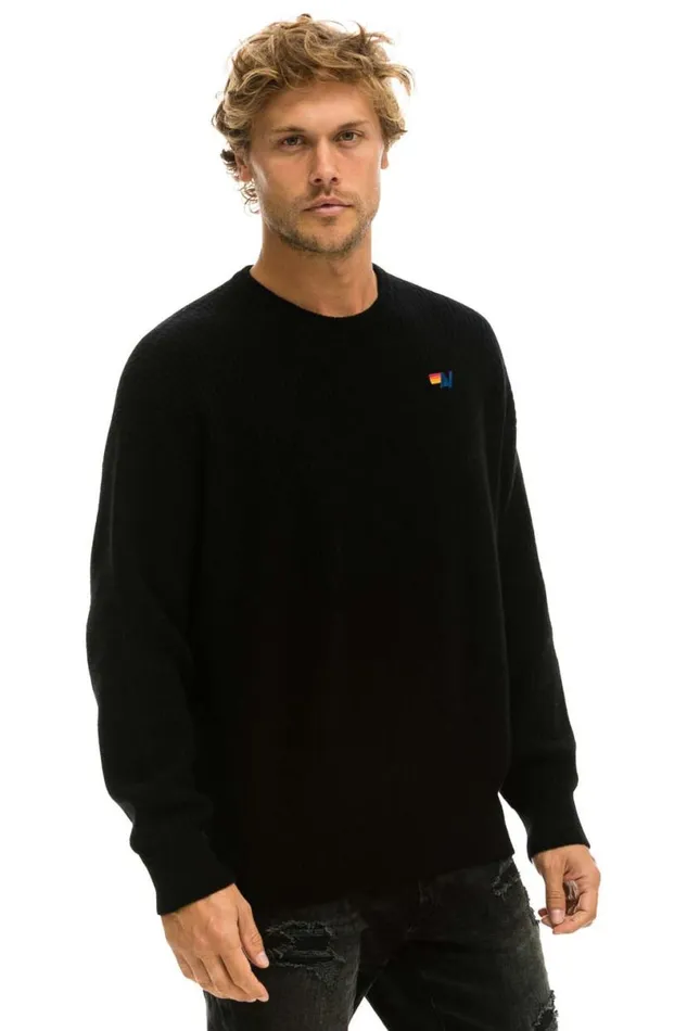 Vintage Cabin Unisex Cashmere Sweater 8211 Black Men Aviator Nation Sweatshirts
