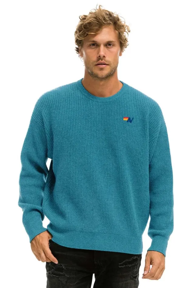 Vintage Cabin Unisex Cashmere Sweater 8211 Cobalt Men Aviator Nation Sweatshirts