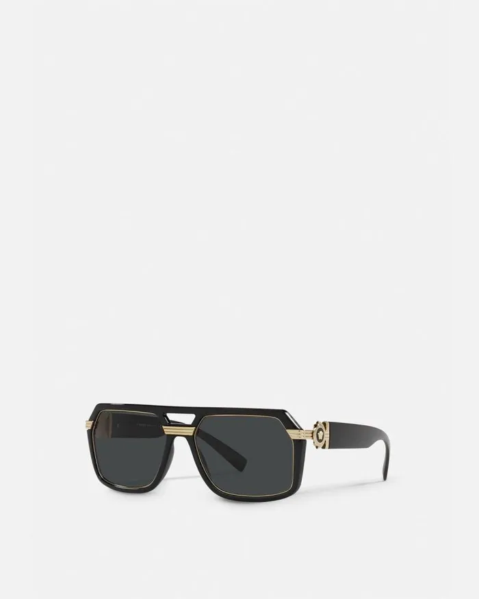 Vintage Icon Pilot Sunglasses Blackgold Men Versace Sunglasses