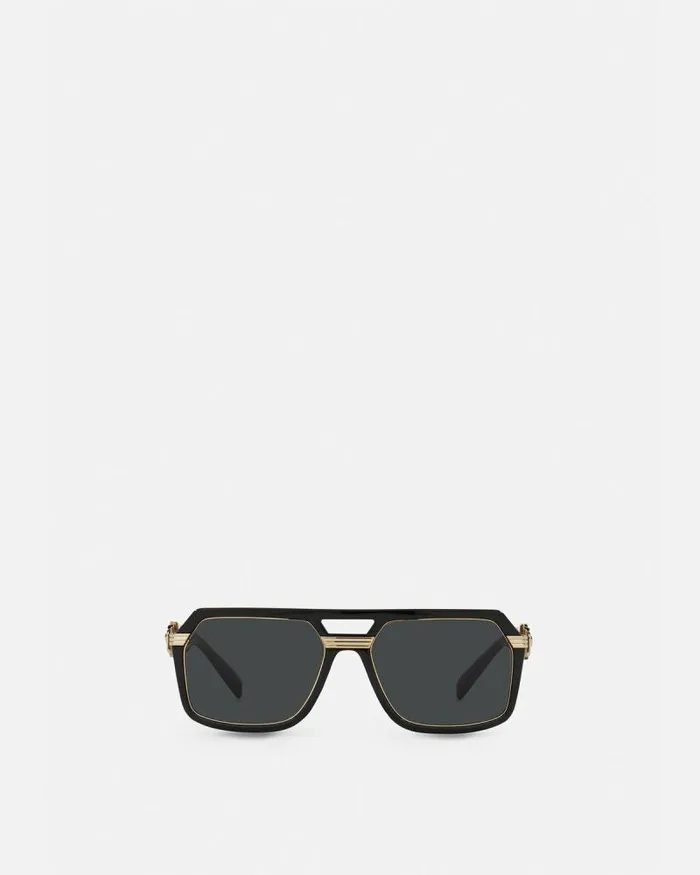 Vintage Icon Pilot Sunglasses Blackgold Men Versace Sunglasses