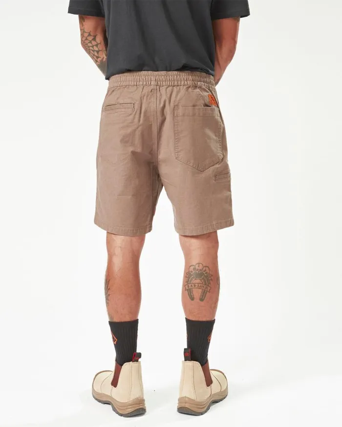Volcom Workwear Caliper Elastic Waist Shorts 8211 Brindle Mens Volcom Shorts