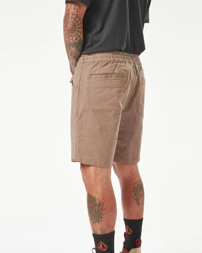Volcom Workwear Caliper Elastic Waist Shorts 8211 Brindle Mens Volcom Shorts