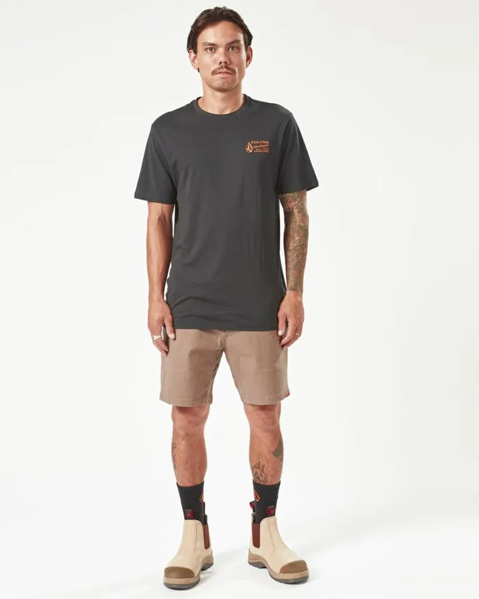 Volcom Workwear Caliper Elastic Waist Shorts 8211 Brindle Mens Volcom Shorts