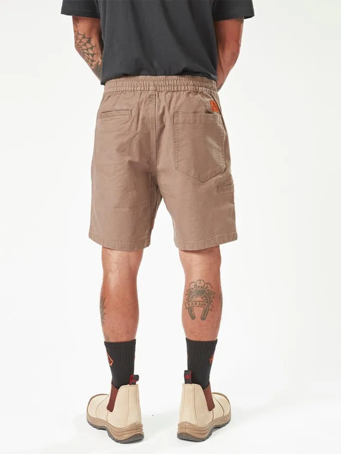 Volcom Workwear Caliper Elastic Waist Shorts 8211 Brindle Mens Volcom Shorts