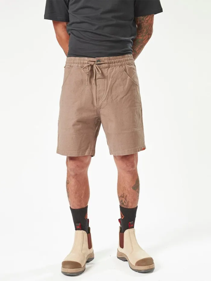 Volcom Workwear Caliper Elastic Waist Shorts 8211 Brindle Mens Volcom Shorts