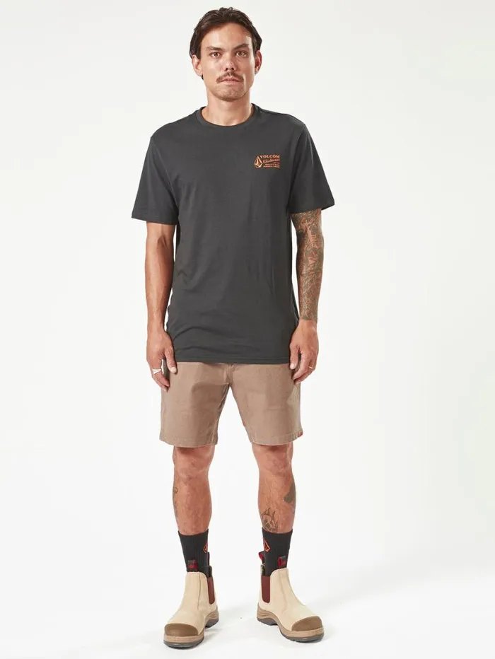 Volcom Workwear Caliper Elastic Waist Shorts 8211 Brindle Mens Volcom Shorts