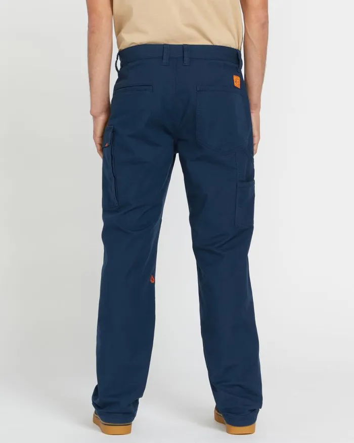 Volcom Workwear Caliper Relaxed Work Pants 8211 Navy Mens Volcom Pants
