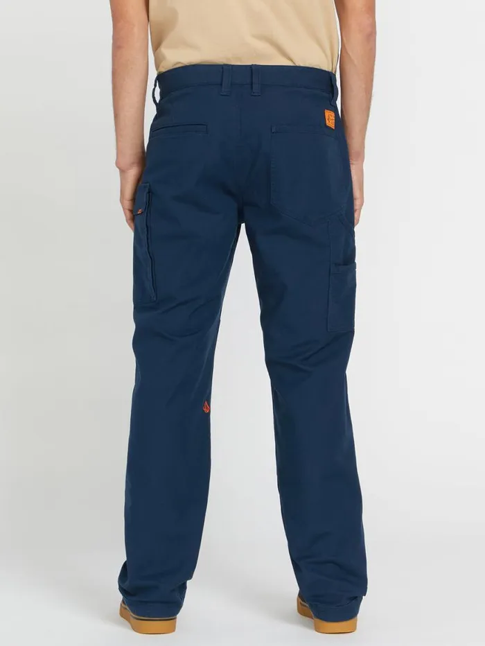 Volcom Workwear Caliper Relaxed Work Pants 8211 Navy Mens Volcom Pants