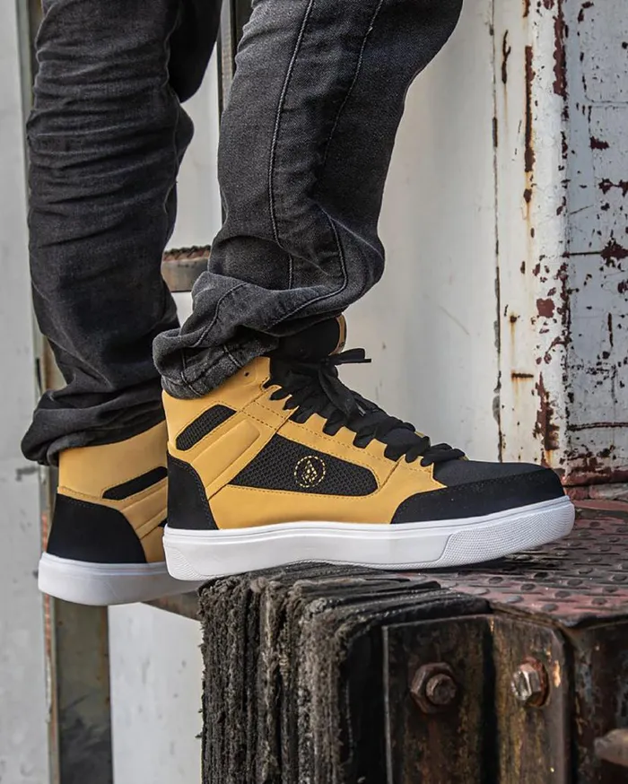 Volcom Workwear Evolve High Top Shoes 8211 Yellow Mens Volcom Workwear Shoes