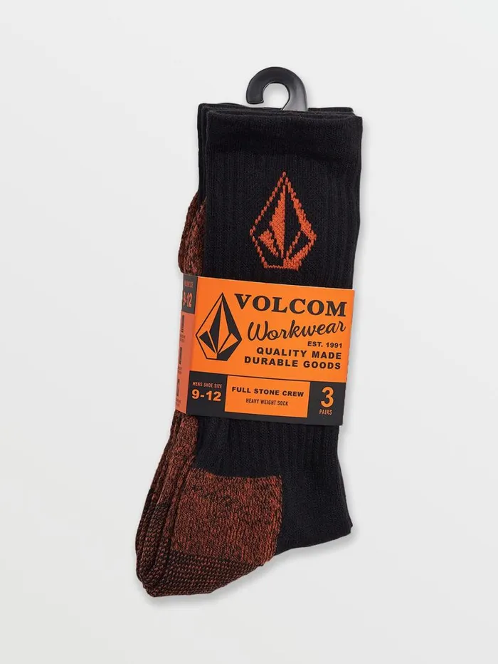 Volcom Workwear Sock 3Pk 8211 Black Mens Volcom Socks