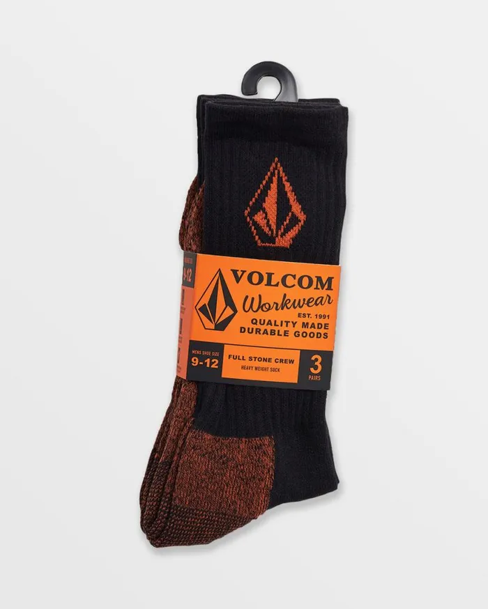 Volcom Workwear Sock 3Pk 8211 Black Mens Volcom Socks