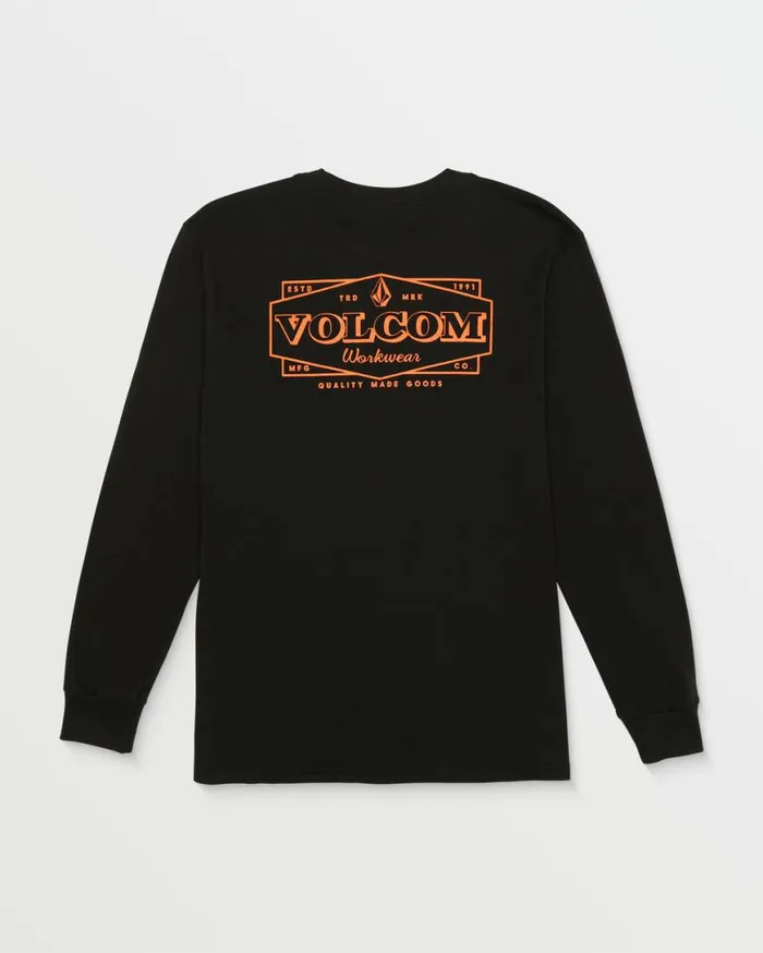 Volcom Workwear Union Long Sleeve Tee 8211 Black Mens Volcom TShirts and Tanks