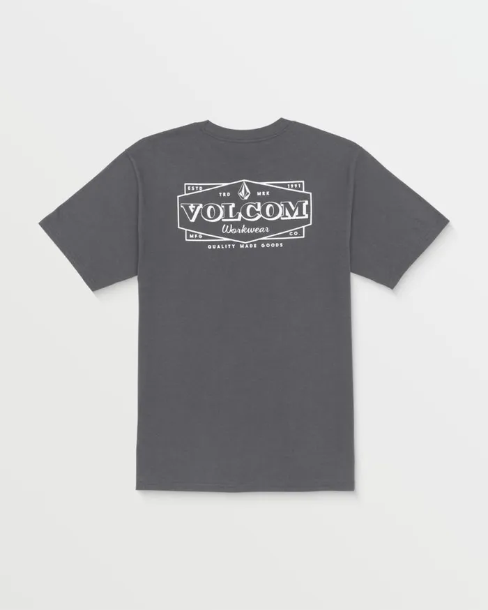 Volcom Workwear Union Short Sleeve Tee 8211 Pewter Mens Volcom TShirts and Tanks