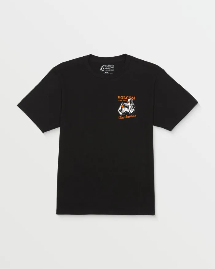 Volcom Workwear Welder Short Sleeve Tee 8211 Black Mens Volcom TShirts and Tanks