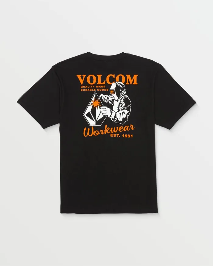 Volcom Workwear Welder Short Sleeve Tee 8211 Black Mens Volcom TShirts and Tanks