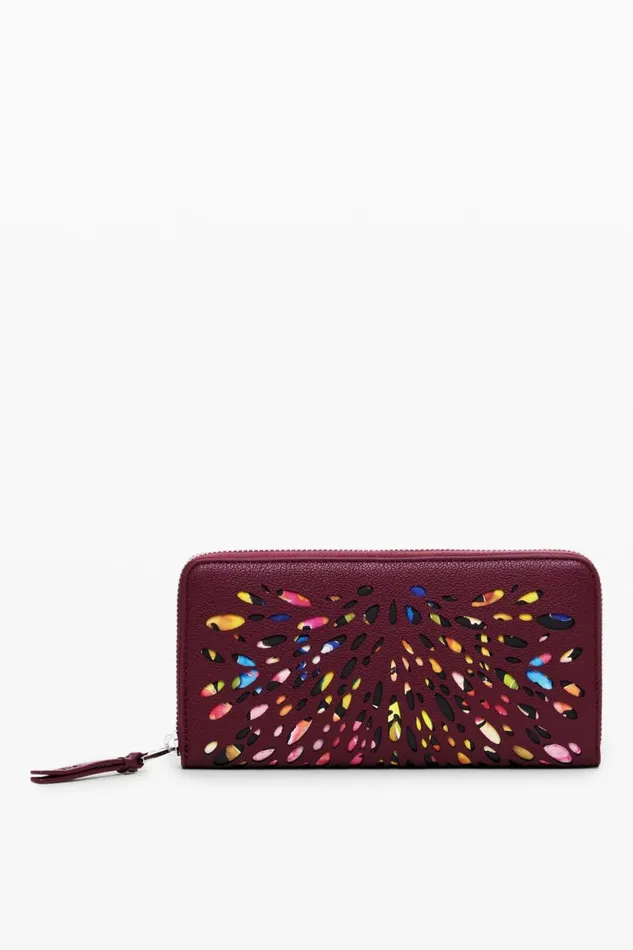 Wallets Women Desigual Lasercut Stained Glass Wallet With Zipper Materialfinishes