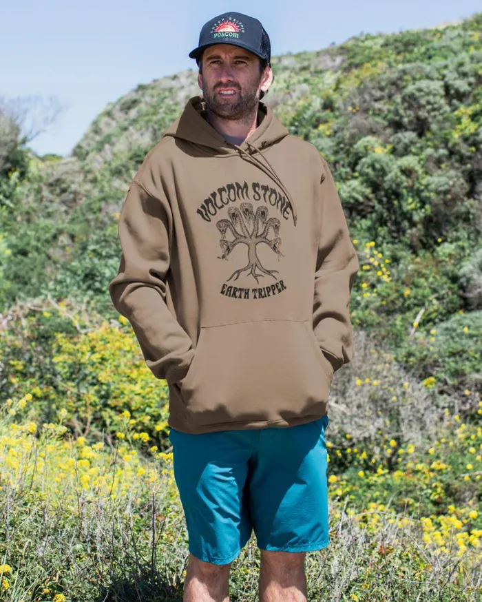 Watanite Pullover Hoodie 8211 Teak Mens Volcom Hoodies