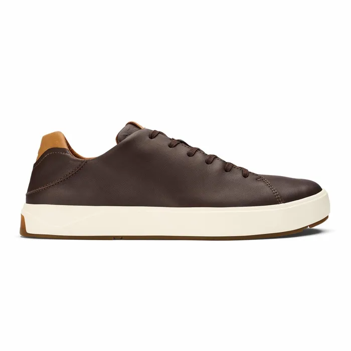 WaterFriendly Men Olukai Laeahi L Ili Leather Sneakers 8211 Dark Java