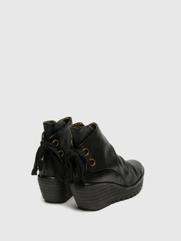 Wedge Ankle Boots YAMA BLACK Women Fly London Ankle Boots