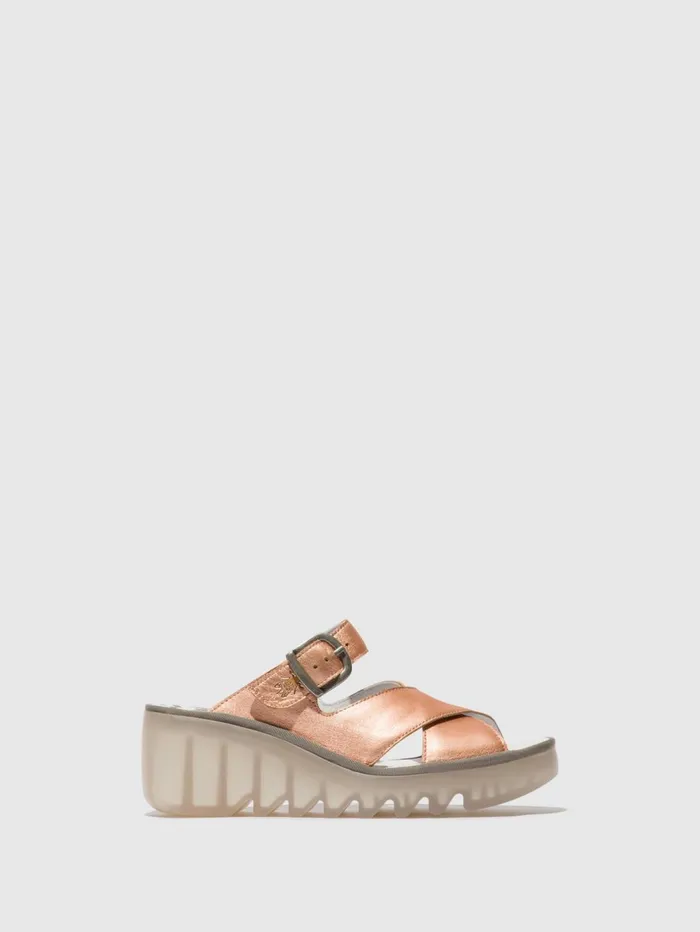 Wedge Mules BOCY409FLY BLUSH GOLD Women Fly London Mules