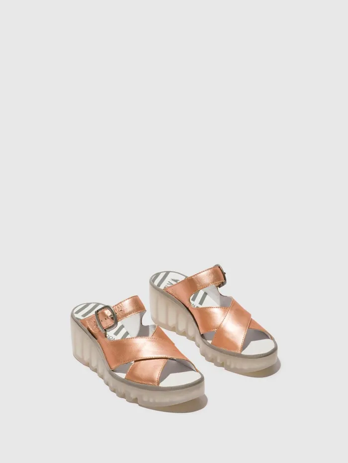 Wedge Mules BOCY409FLY BLUSH GOLD Women Fly London Mules